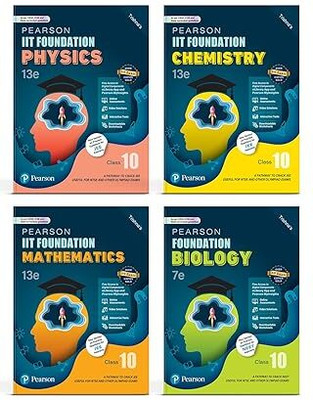 Pearson IIT Foundation' 2025 Class 10 Physics Chemistry Mathematics Biology | For NEET, JEE, NTSE & Olympiad Exams | JEE Practice Questions | Free Access To Online Assessments, Video Solutions & Interactive Tests(Paperback, TRISHNA)