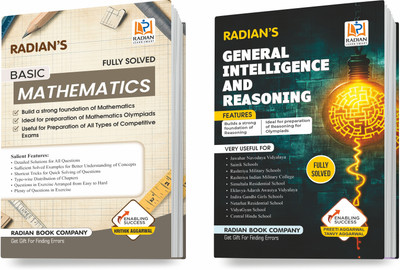 Basic Maths And General Intelligence & Reasoning Guide Book 2025-2026 For Class 6 Entrance Exams & Olympiad (Combo Pack Set Of 2 Books, English Medium)(Paperback, Radian Book Company)