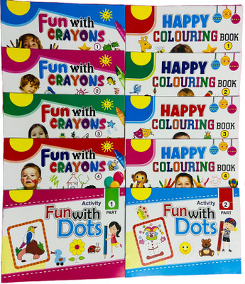 STARBUK Set Of 10 Colouring And Activity Books For Kids In English | 3 To 8 Year Old Children | Fun With Crayons, Activity Fun With Dots, And Happy Colouring Book Drawing Book For Kids(Paperback, STARBUK) STARBUK Set Of 10 Colouring And Activity Books For Kids In English | 3 To 8 Year Old Children | Fun With Crayons, Activity Fun With Dots, And Happy Colouring Book Drawing Book For Kids(Paperback, STARBUK)