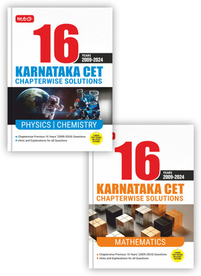 MTG 16 Years Karnataka CET Chapterwise Solutions Physics, Chemistry & Mathematics PYQ Book For 2025 Exam - KCET Previous Year Solved Question Papers | KCET Engineering Entrance Exam Books (Set Of 2)(Paperback, MTG Editorial Board)