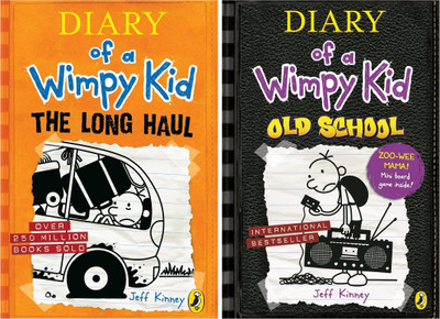 Set Of 2 (Two) Books Of Diary Of A Wimpy Kid : The Long Haul, Old School(Paperback, Jeff Kinney)