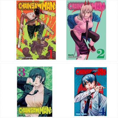 Chainsaw Man Vol 1 & Vol 2 & Vol 3 & Vol 4 (Paperback By Tatsuki Fujimoto)(Paperback, Tatsuki Fujimoto)