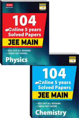 MTG 104 JEE Main Physics & Chemistry Online (2023-2019) Previous 5 Year Solved Papers With Chapterwise Analysis| JEE Main PYQ Question Bank For 2024 Exam (Set Of 2 Books)(Paperback, Mtg Editorial Board) MTG 104 JEE Main Physics & Chemistry Online (2023-2019) Previous 5 Year Solved Papers With Chapterwise Analysis| JEE Main PYQ Question Bank For 2024 Exam (Set Of 2 Books)(Paperback, Mtg Editorial Board)