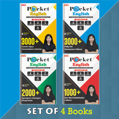 Pocket English For Spoken English & All Competitive Exams, Synonyms & Antonyms Phrasal Verbs,One Word Substitution & Idioms,Daily Use Sentences & Idioms,Current Topics Conversations & Exercise (Set Of 4 Books)(Paperback, Udisha Mishra)