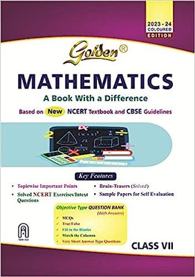 Golden Mathematics: Based On NEW NCERT For Class - 7 (For 2024 Final Exams, Includes Objective Type Question Bank)(Paperback, Kishan Hari)