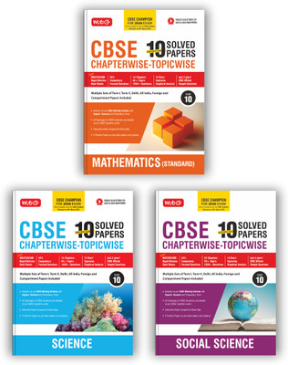 MTG CBSE 10 Years (2025-2016) Chapterwise Topicwise Solved Papers With Sample Paper Class 10 Science, Mathematics Standard & Social-Science (Set Of 3 Books) - CBSE Champion For 2026 Exam | Free Video Solution Of PYQs(Paperback, MTG Editorial Board)