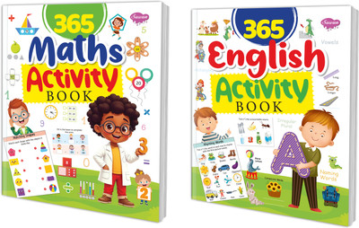 365 English Activity And Maths Activity :- English Vocabulary Builder And Maths Facts, Yearlong English And Maths Activity Set, Educational Activity Book For Kids | Combo Of 2 Activity Books(Paperback, SAWAN)