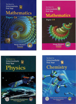 Textbook For Intermediate First Year (MPC) Mathematics Paper - IA & IB & Physics & Chemistry (Set Of 4 Books)(Paperback hu, Telugu academi)