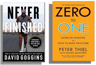 2 Powerful Books Combo: ( Never Finished + Zero To One ) English(Paperback, David Goggins, Peter Theif)