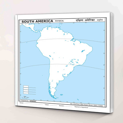 VSMALL - 100 SOUTH AMERICA PHYSICAL OUTLINE MAP FOR SCHOOL|Physical Features Of South America(Paperback, GOWOO)