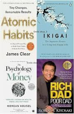 Atomic Habbits + Ikigai+psychology Of Money+ Rich Dad Poor Dad(Paperback, JAMES CLEAR + HECTOR GRACIA+ MORGAN HOUSEL + ROBERT KIYOSAKI) Atomic Habbits + Ikigai+psychology Of Money+ Rich Dad Poor Dad(Paperback, JAMES CLEAR + HECTOR GRACIA+ MORGAN HOUSEL + ROBERT KIYOSAKI)