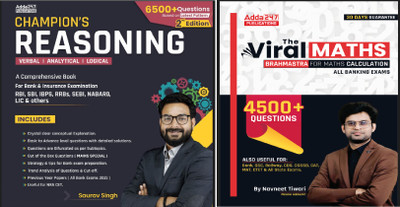 Champion's Reasoning & Viral Maths Combo For IBPS / SBI / RRB / RBI Bank Clerk / PO Prelim & Main Exams (English Printed Edition) By Adda247(Paperback, Saurav Singh Sir & Navneet Tiwari Sir)