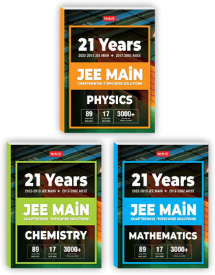 MTG 21 Years JEE MAIN Previous Years Solved Papers With Chapterwise Topicwise Solutions Physics, Chemistry And Mathematics (Set Of 3 Books) - JEE Main Books For 2023 Exam (89 JEE Main ONLINE & 17 OFFLINE Papers)(Paperback, MTG Editorial Board)