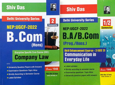 Shiv Das Combo Delhi University B Com Hons 1st Year Company Law & Communication In Everyday Life Set Of 2 Books Semester 2 UGCF/NEP Past Year Paprs Regular SOL NCWEB(Paperback, Shiv Das & Sons) Shiv Das Combo Delhi University B Com Hons 1st Year Company Law & Communication In Everyday Life Set Of 2 Books Semester 2 UGCF/NEP Past Year Paprs Regular SOL NCWEB(Paperback, Shiv Das & Sons)