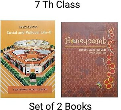 ORIGINAL NCERT Class - 07 Textbook Set, Social And Political Life - II & Honeycomb English, 02 Book's | (कक्षा 7 के लिए पाठ्यपुस्तक, अद्यतन संस्करण 2025) | UPDATED & LATEST EDITION 2025(-, NCERT)