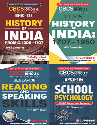 BHIC-133 History Of India From C.1206 - 1707 BHIC-134 History Of India: 1707-1950 BEGLA-138 Reading And Speaking Skills BPCS-184 School Psychology(Paperback, GPH Expert)