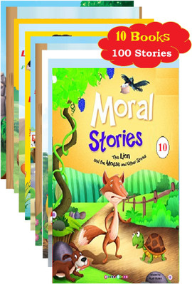 Moral Story Book For Kids (10 Books) (Illustrated) - 100 English Short Stories With Colourful Pictures - Bedtime Children Story Book - 3 Years To 6 Years Old - Read Aloud To Infants, Toddlers(Paperback, BMSA)