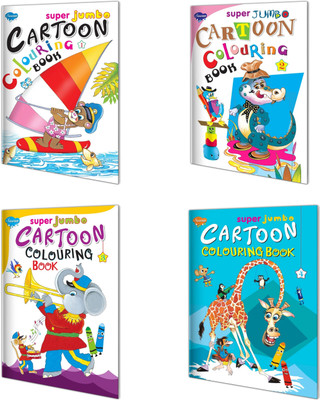Set Of 4 Super Jumbo Cartoon Colouring Book-1 To 4(Paperback, Manoj Publications Editorial Board)
