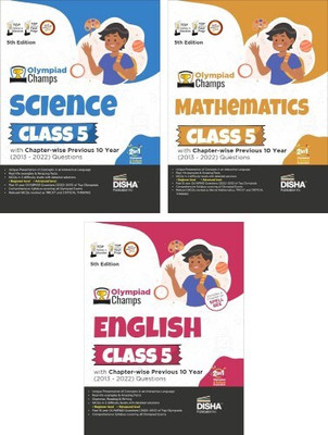 Olympiad Champs Science, Mathematics, English Class 5 With Past Questions 5th Edition (Set Of 3 Books) Disha Experts(Paperback, Disha Experts)