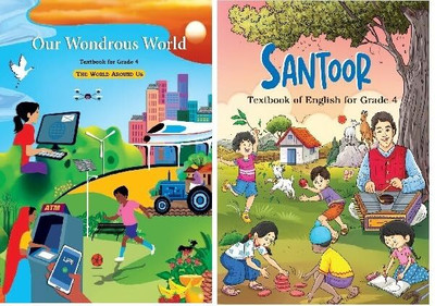 Ncert Class 4 Textbook For English & Our Wondrous World (The World Around Us & Santoor) (Set Of 2 Books) Latest Edition 2025(Paperback, NCERT)