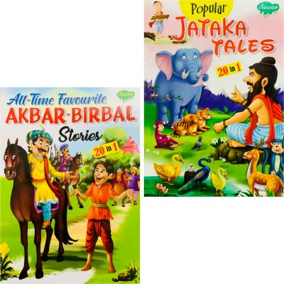 All Time Favourite Akbar Birbal Story And Popular Jatka Tales Story Books (20 Stories In 1 Book) Set Of 2 Books(Paperback, SAWAN)