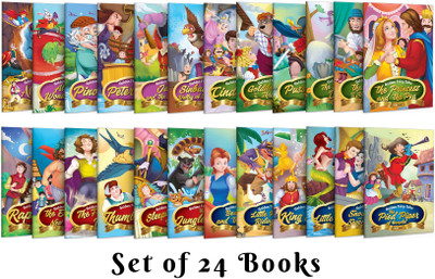 Set Of 24 Classic Tales, Favourite & Fairy Tales Story Books : Snow White And The Seven Dwarfs, The Jungle Book, Pinocchio And More - Imaginative Tales For Children, Classic Adventure Tales For Kids(Paperback, GOWOO)