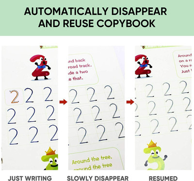 4PCS Magic Practice Copybook For Kids,Magic Calligraphy That Can Be Reused Tracing Handwriting Copybook Set,English Writing Practice Book For Kid (4 Books + 20 Refills)(+ FREE STICKERS)(Hardcover : Spiral, ourprice)