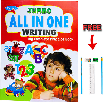 AP SINHA Jumbo All-In-One Writing Kit For Kids | English And Hindi Numbers Shapes Tracing Practice Workbook | Reusable Educational Activity Book With Free Marker | Wipe-Clean Pages(Paperback, AP SINHA)