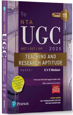 Pearson NTA UGC NET 2025 Paper 1 By KVS Madaan | Teaching & Research Aptitude | NET/SET/JRF | 3500+ Practice Questions | Unit-Wise Previous Years’ Questions (1997-2022) | Fully Solved Papers From 2022-2025 | Chapter-Wise Digital Diagnostic Tests, Mock Tests & 10 Full-Length Tests Accessible Through 