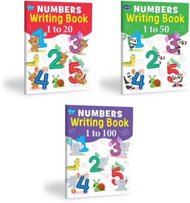 Sawan Present Set Of 3 Numbers Writing Books | Number Writing Book-1-20, Number Writing Book-1-50 And Number Writing Book-1-100(Pin Binding, Manoj Publications Editorial Board)