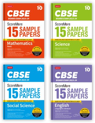 MTG CBSE ScoreMore 15 Sample Question Papers Class 10 Mathematics Basic, Science, Social Science, English (Set Of 4 Books) For 2024 Board Exam (Based On CBSE Latest Pattern)(Paperback, MTG Editorial Board)