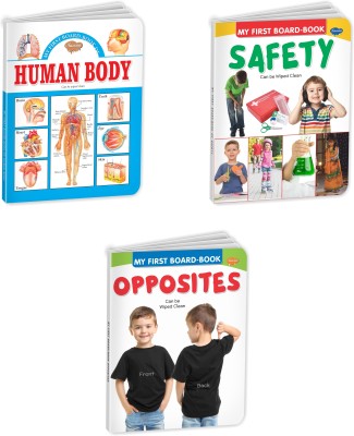 Sawan Present Set Of 3 Board Books | My First Board Book Series | Human Body, Safety & Opposites(Board Book, Manoj Publications Editorial Board)