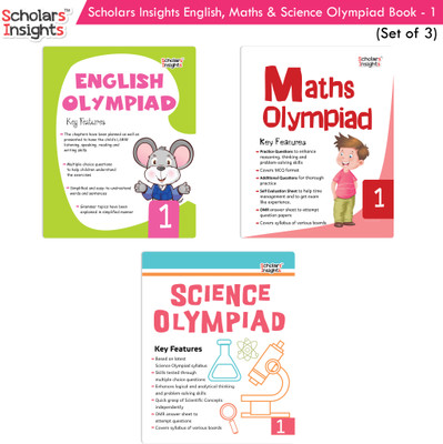 Scholars Insights Combo Set Of English, Maths And Science Olympiad Workbooks Grade 1| Set Of 3| Ages 6 - 8 Year(Paperback, Scholars Insights)