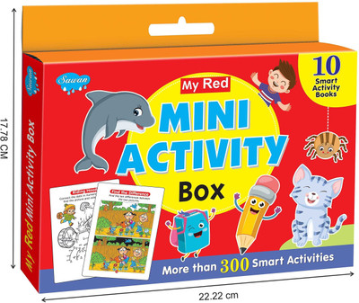 My Red Mini Activity Box (More Than 300 Smart Activities) Includes 10 Smart Activity Books In Small Sizes(Paperback, Sawan)