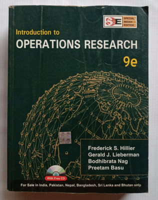 Introduction To Operations Research (Old Book)(Paperback, F. S. Hillier, G. J. Lieberman, B. Nag, P. Basu)