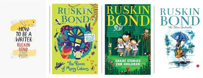 Set Of 4 Books: Blue Umbrella, Great Stories For Children, How To Be A Writer And Room Of Many Colours,The:A Treasury Of Stories For Children By Ruskin(Paperback, Ruskin Bond)