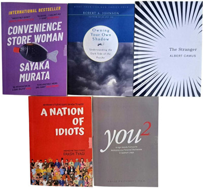 Convenience Store Woman+ Owning Your Own Shadow +The Stranger+ A Nation Of Idiots+You2(Paperback, Murata Sayaka, Johnson Robert A, Camus Albert, Daksh Tyagi)