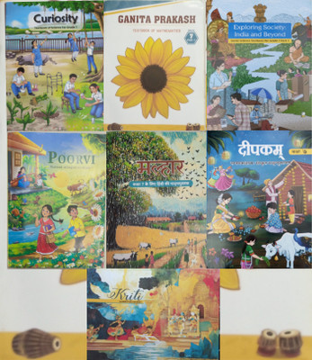 New Syllabus Ncert Text Book Class 7 Pack Of 7 Book Math Ganit Prakash, Science Curiosity, Social Science, English Poorvi, Hindi Malhaar, Sanskriti Deepakam Art Kriti For 2025 Edition(Pepperback, NCERT) New Syllabus Ncert Text Book Class 7 Pack Of 7 Book Math Ganit Prakash, Science Curiosity, Social Science, English Poorvi, Hindi Malhaar, Sanskriti Deepakam Art Kriti For 2025 Edition(Pepperback, NCERT)