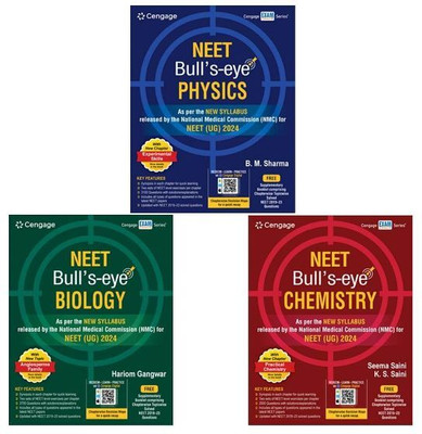 Cengage NEET Bull’s-Eye Physics+Biology+Chemistry The Book Has Been Updated As Per The NEW SYLLABUS Released By The National Medical Commission (NMC) For NEET (UG) 2024(Paperback, Hariom Gangwar, B. M. Sharma, Seema Saini, K. S. Saini)