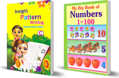 Combo 2 Book Of Insight Pattern Writing (Capital & Small Letters) C & My Big Book Of Numbers 1-100(Paperback, Pustak Mandir)
