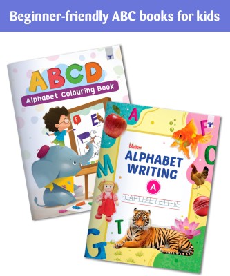 English Alphabet Writing Book And Alphabet Coloring Book For Kids | Capital Letters & First ABCD Drawing Book For Nursery, Pre School Children | Learn, Write, Practice, Draw And Color | Set Of 2 Books(Paperback, Target Publications)