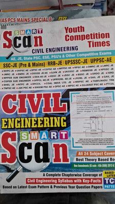 Ssc Je, Pre Mains, AE Upsc Ae, PSU,rrb Je, Upsssc,state Psc GATE, IES Civil Engineering Smart Scan English Medium(BOOK, Youth Competition Time's)