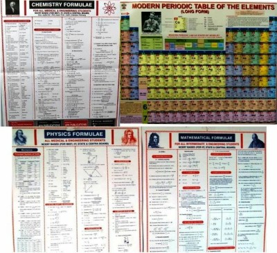 A Set Of Four Formula Wall Chart Physics,chemistry,math,periodic Table For Intermediate(11th And 12th Class)In English For All Boards And Iitjee,NEET Students(Paperback, APA PUBLICATIONS)