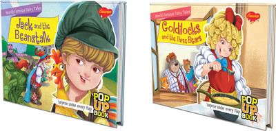 Set Of 2 POP UP Books World Famous Fairy Tales | Goldilocks & The Three Bears And Jack And The Beanstalk| Fun Filled Duo Of Goldilocks & The Three Bears And Jack And The Beanstalk Story Book(Hardcover, SAWAN)