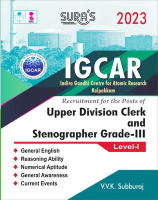 SURA`S IGCAR UDC Upper Division Clerk And Stenographer Grade-III Level-I Exam Book In English Medium - Latest Updated Edition 2023(Paperback, V.V.K. Subburaj)