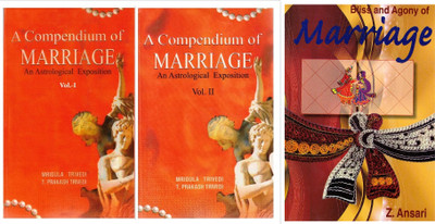 A Compendium Of Marriage (Vol. 1 & 2) + Bliss And Agony Of Marriage (Set Of 3) | Astrological Study Of Marriage, Compatibility & Relationships | Mridula Trivedi, T. Prakash Trivedi & Z. Ansari | English Jyotish Combo(Paperback, Mridula Trivedi)