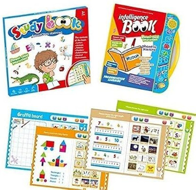 Musical Learning Study Book With Number, Letters Animals, Relationship And Poem For 3 Year Old Kids(Card board, Mkail)
