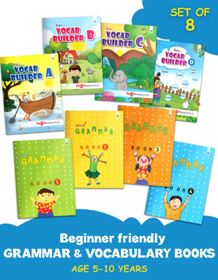 English Grammar And Vocabulary Books For Kids 5 To 10 Years | Practice Exercises With Colourful Pictures For English Speaking And Learning | Pack Of 8(Paperback, Content Team at Target Publications)