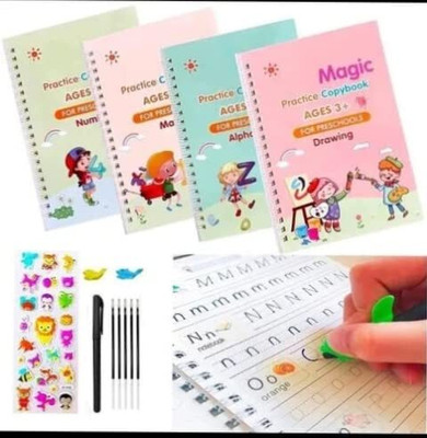 Original Sank Magic Book | Magic Practice Book | Kids Learning Book | SARVAM CART Early Education Book For Children 4 Books + 10 Refill + 1 Pen + 1 Grip(Sipzy, Sipzy)