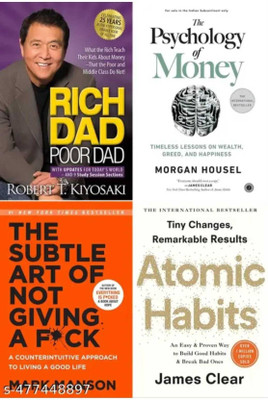 Rich Dad Poor Dad + Atomic Habits + The Psychology Of Money + The Subtle Art(Paperback, James Clear, Robert T.Kiyosaki, Morgan Housel, Mark Manson)